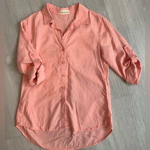 Cloth & Stone • Peach button down top